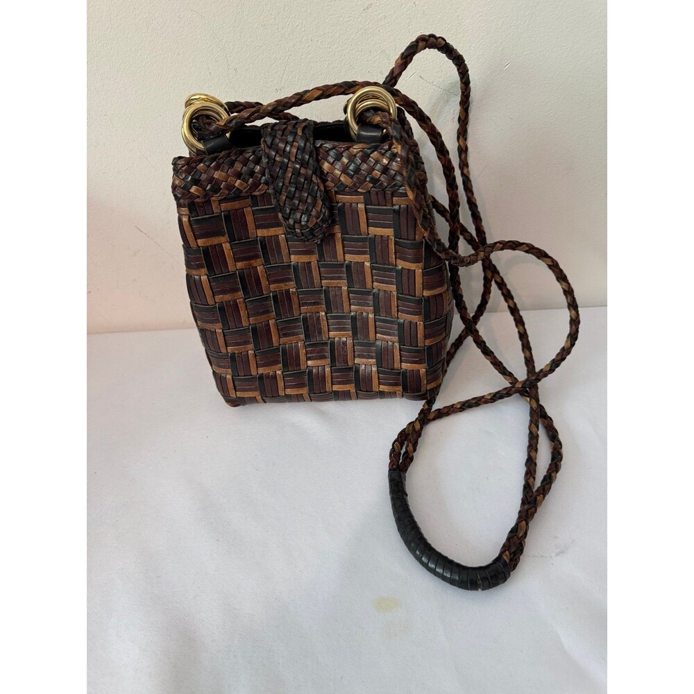 CEM WOVEN LEATHER BROWN TONES BAG
